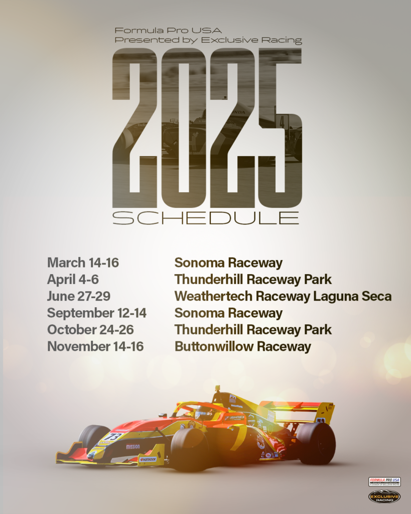 Formula Pro USA Western Championship Presented by Exclusive Racing Confirms 2025 Schedule